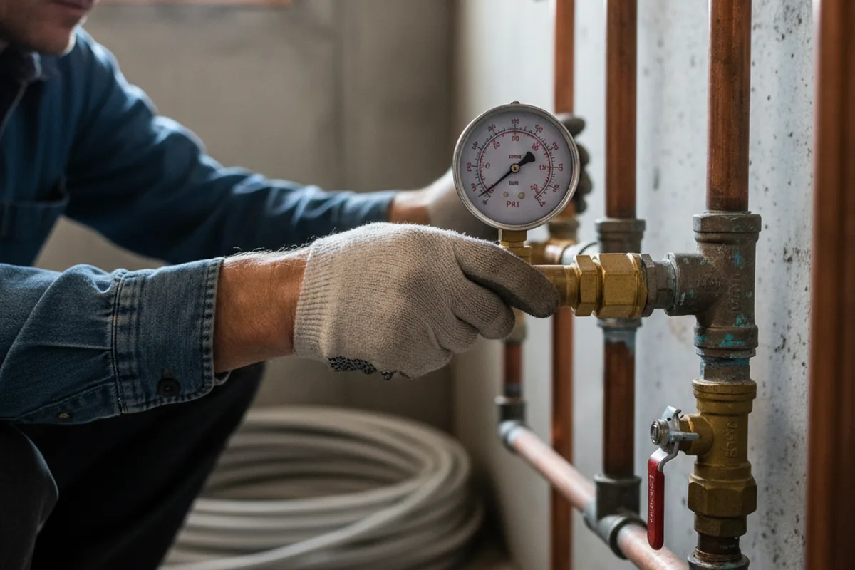 Pressure testing a repaired line during Water Line Repair in Pharr